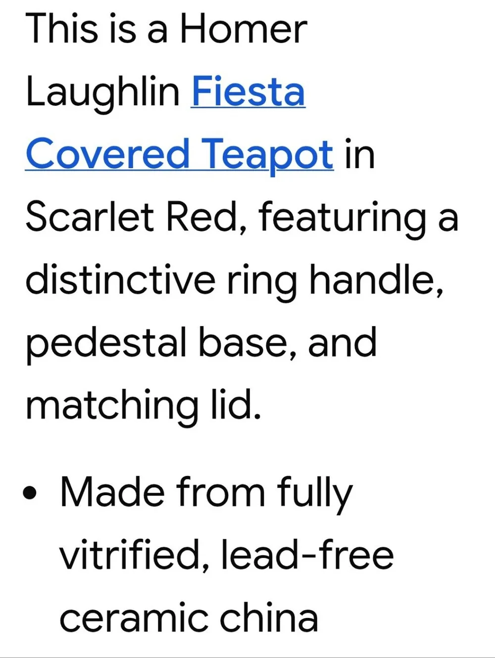Fiesta Homer Laughlin Red Ceramic Teapot with Lid